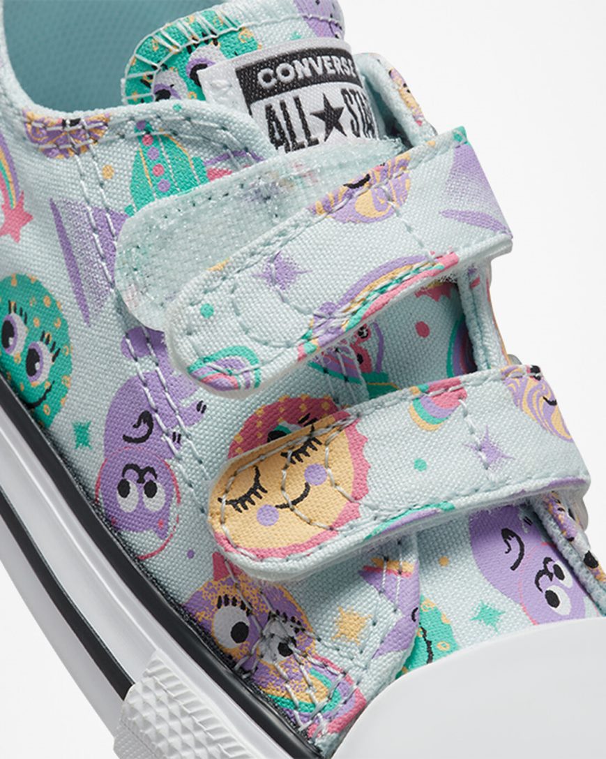 Girls' Converse Chuck Taylor All Star Easy-On Space Party Low Top Shoes Light Turquoise / Purple / White | AU 9043EB